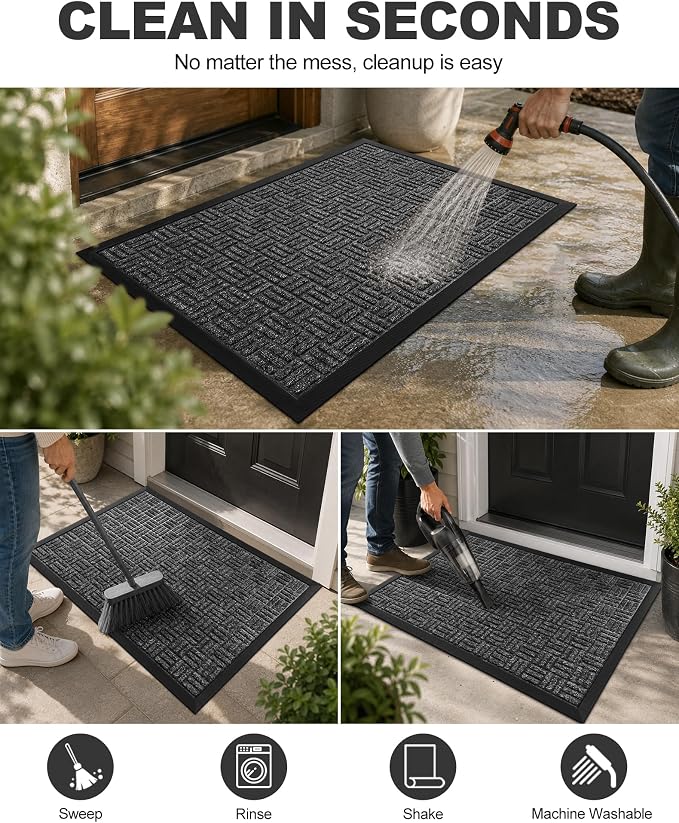 Front Door Mat Outdoor Entrance, 29.5" x 17" Heavy Duty Welcome Mat - Image 5
