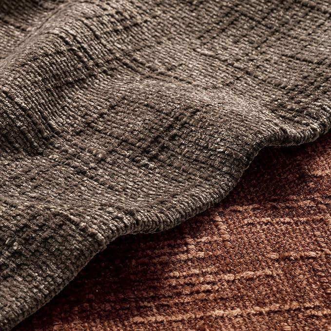 MIULEE Chenille Textured Fall Throw Pillow Covers Brown 20x20 Set of 2 | Slubby - Image 2