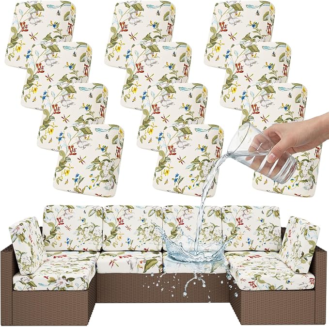 Smiry Waterproof Patio Cushion Covers, Stretch Outdoor Furniture Covers | Couch by Smiry