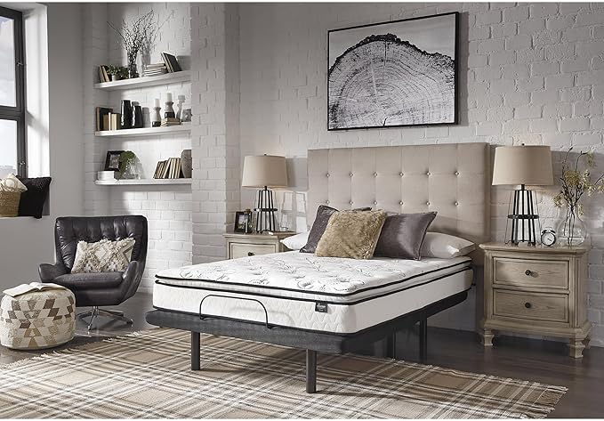 Signature Design by Ashley Queen Size Bonnell 10 Inch Firm Pillowtop Hybrid Mattress with Cooling Gel Memory Foam