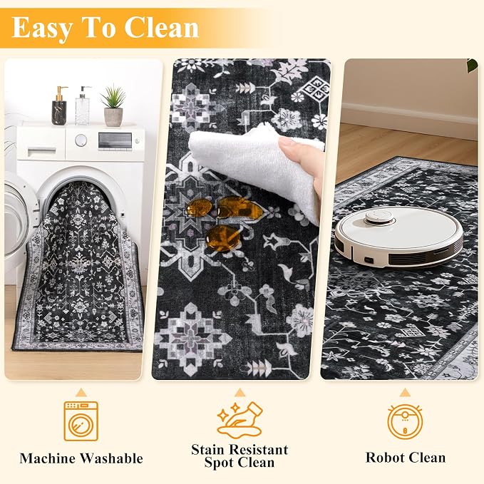 HEBE Indoor Door Mat 2'x3', Washable Welcome Mat - Image 4