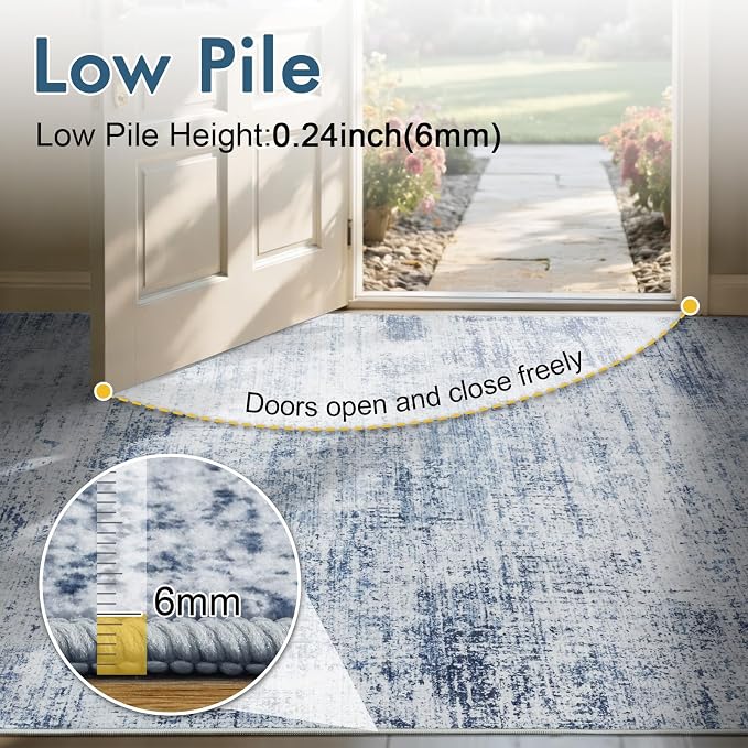 6Ft Round Area Rugs for Living Room, Soft Non-Slip Washable Rugs Modern - Image 7