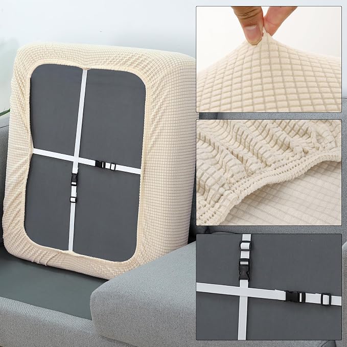 Fuloon Couch Cushion Slipcover, Super Stretch Individual Sofa Covers | 2 Pack - Image 6