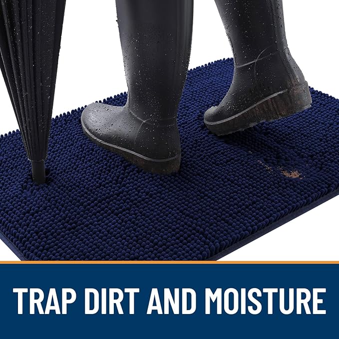 OLANLY Dog Door Mat for Muddy Paws 59x35, Super Absorbent Chenille Mud Mat | - Image 2