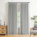 Vision Home Light Gray Pinch Pleated Full Blackout Curtains Linen Blended Room by VisionHome