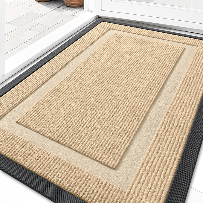 OLANLY Front Door Mat Outside 29.5x17, All-Season Heavy-Duty Rubber Doormat | by OLANLY