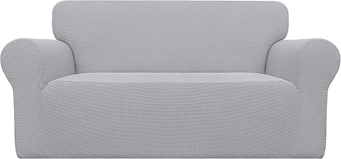 Easy-Going Stretch Loveseat Couch Covers Washable Silver Gray | 1-Piece by Easy-Going
