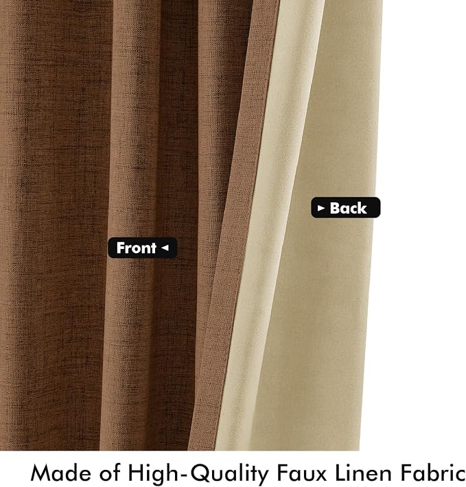MIULEE 100% Blackout Linen Curtains - Image 6