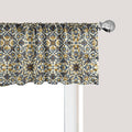 Ambesonne Turkish Pattern Window Valance Pack of 2, Flowers in and Traditional Style, Rod Pocket Curtain Valances for Kitchen Bedroom, 42" X 18", Earth Yellow Slate Blue