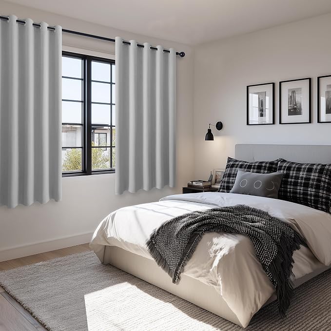 Grommet Blackout Curtains for Bedroom, 60 x 72 Inches, Window Drapes Living - Image 6