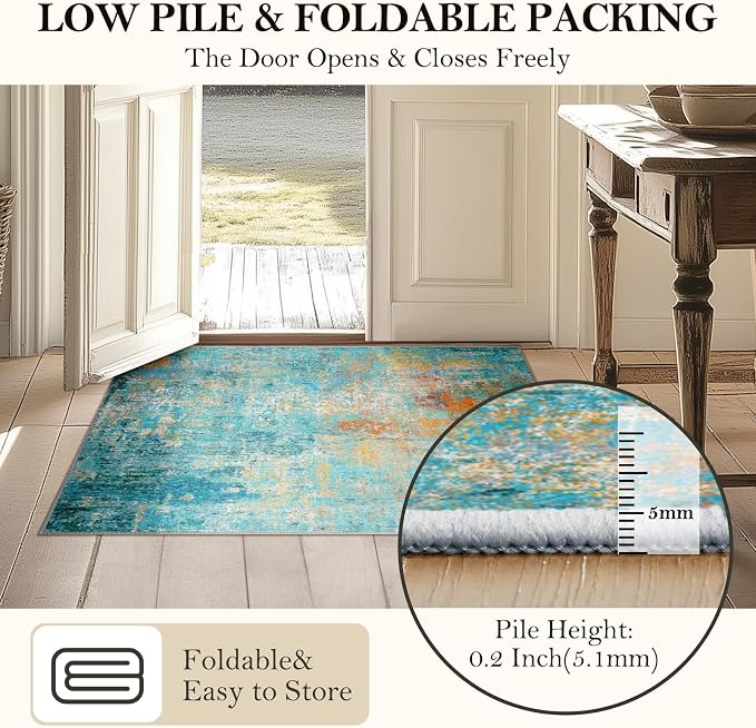 RELEANY Washable 5'x7' Abstract Area Rug - Image 6