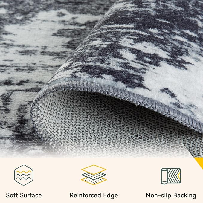 RELEANY Washable 2'x3' Abstract Area Rug - Image 3