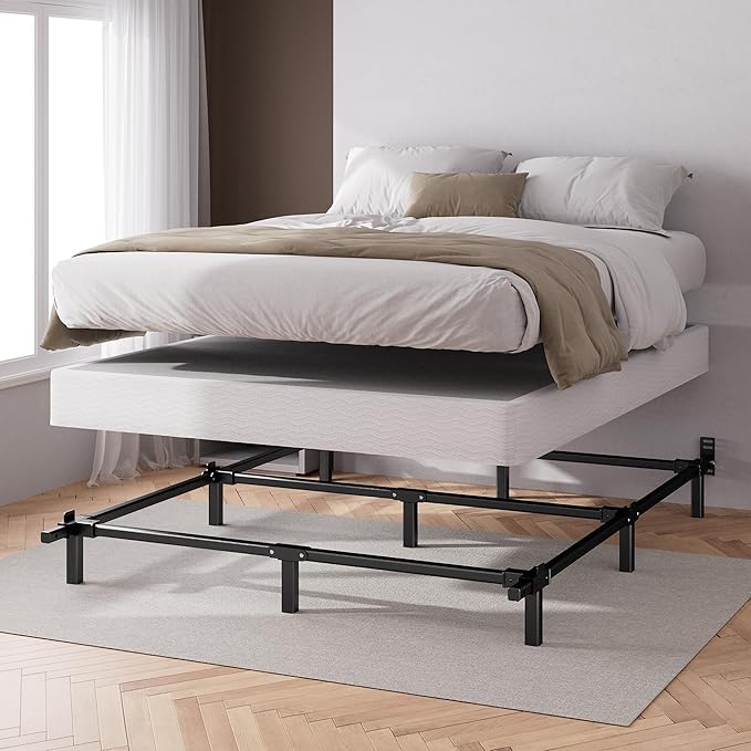 ZINUS 7 Inch Compack® Metal Bed Frame, Support Bed Frame for Box Spring and Mattress Set, Black, Twin