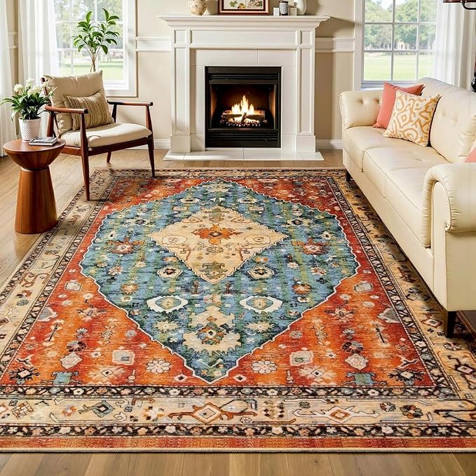 SERISSA 6x9 Washable Non Slip Boho Area Rug by SERISSAHomeDecorCollection