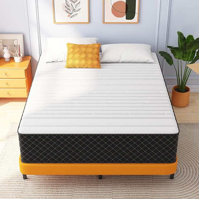 Swbvs 14 Inch Queen Hybrid Mattress – Firm Memory Foam & Pocket Spring Bed in a Box, Cooling Gel, CertiPUR-US Certified