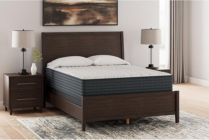 Signature Design by Ashley Hybrid 1200 12" Firm Moisture Wicking Mattress with Charcoal-Infused Gel Memory Foam and Edge Support for Pressure Relief, Temperature Regulating, King, Fiberglass Free