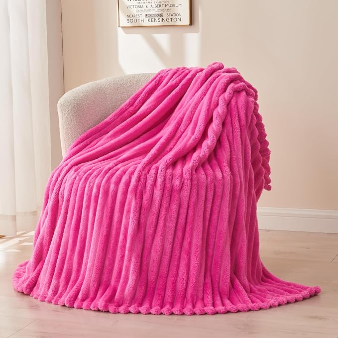 NEWCOSPLAY Fleece Ribbed Cozy Throw Blanket by NEWCOSPLAY