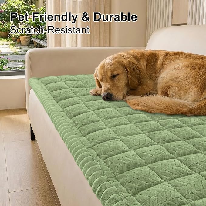 Smiry Couch Cover for Dogs, Non Slip Fuzzy Pet Sofa Arm Covers Washable | Sofa - Image 9