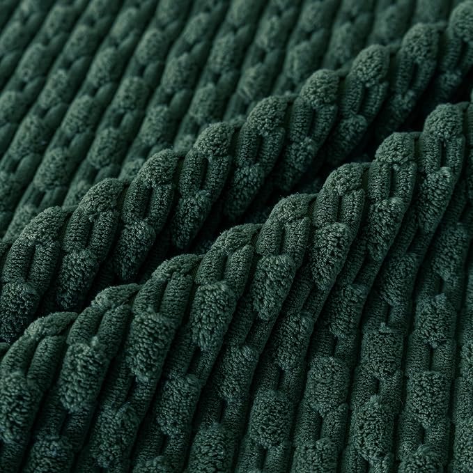 Set of 4 Dark Green Decorative Throw Pillow Covers 20x20 Inch Corduroy Pillow - Image 4