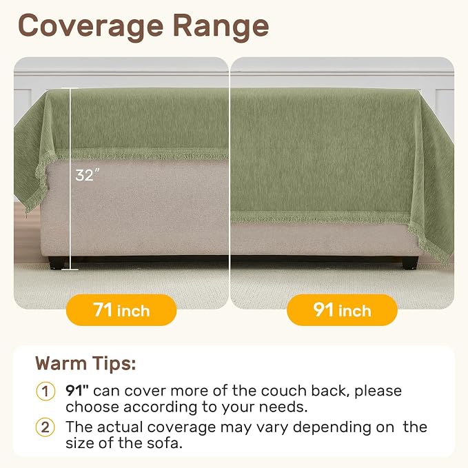 2 Pieces Sectional Couch Covers L Shaped Cover XL Light Sage | Thick Washable - Image 5
