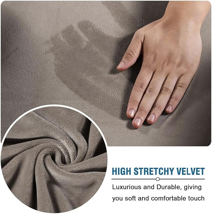 H.VERSAILTEX High Stretch Sofa Slipcover 4 Piece Cover Velvet Furniture - Image 5