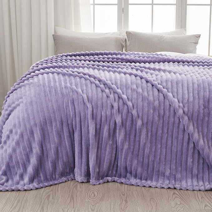 NEWCOSPLAY Fleece Ribbed Cozy King Blanket by NEWCOSPLAY