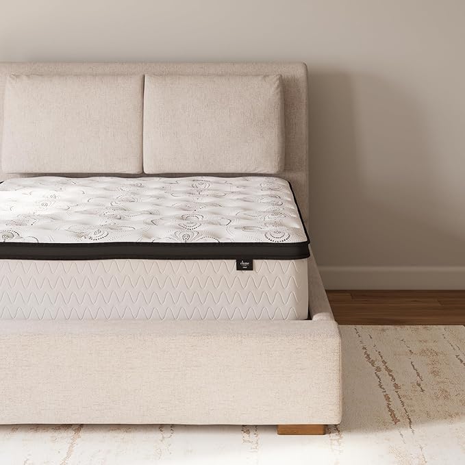 Ashley Chime Full Mattress Hybrid 12 Inch Firm Memory Foam for Pressure Relief, Mattress In a Box with Cooling Gel, Fiberglass Free