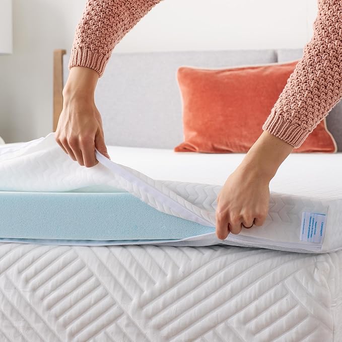 Linenspa 2 Inch Mattress Topper -Cover King –Cover Only –Machine Washable – Breathable – Non Slip –Cover for Mattress Topper with Zipper – Topper -Cover Only, White