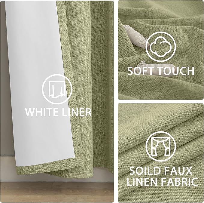 Yakamok Sage Linen Textured Curtains 90 Inches Long - Image 6