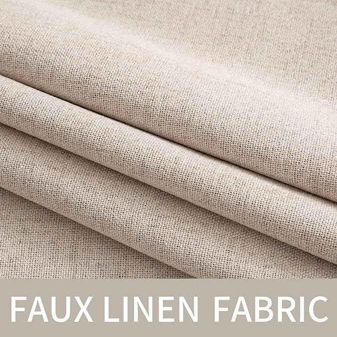 MIULEE Extra Wide 100% Blackout Linen Curtains - Image 5