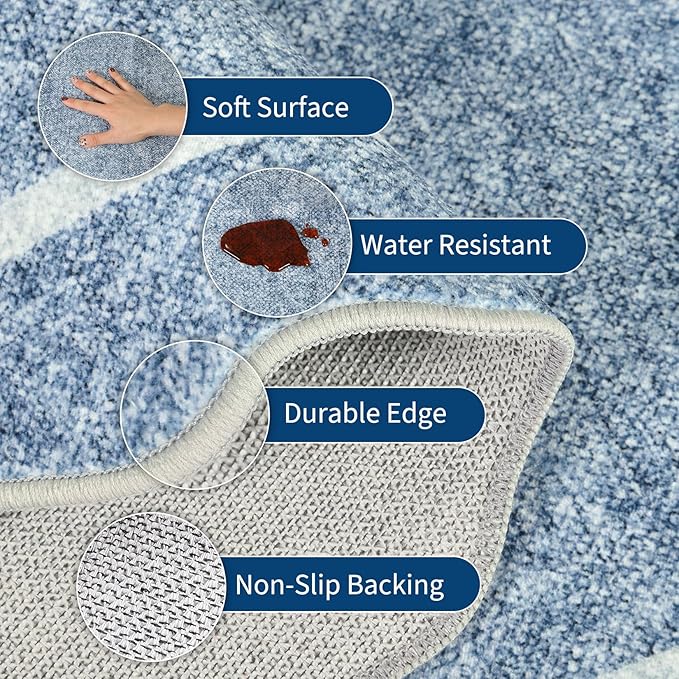 GarveeHome Scalloped Door Mat Indoor Entrance 2x3 Washable Non Slip - Image 7