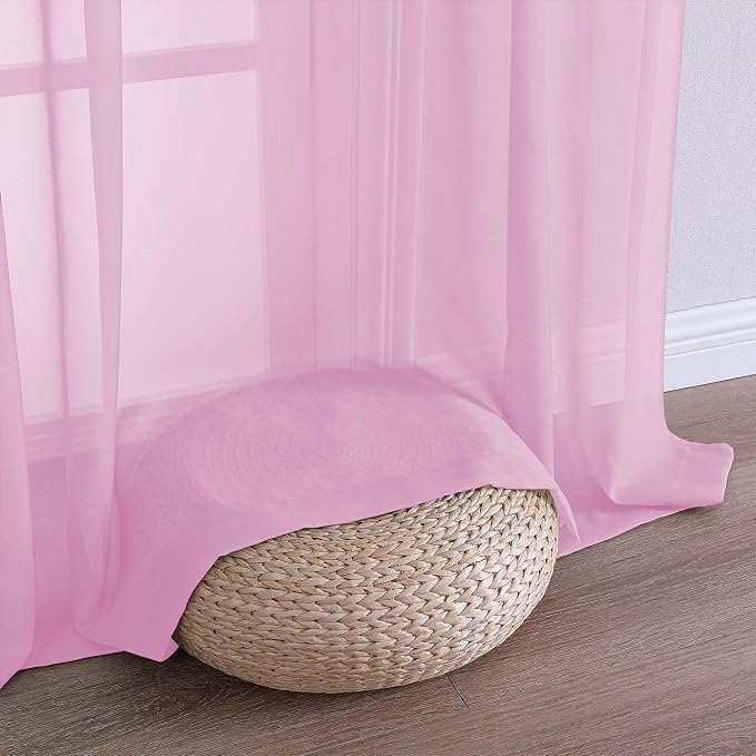 Sheer Pink Curtains 108 Inches Long - Image 5