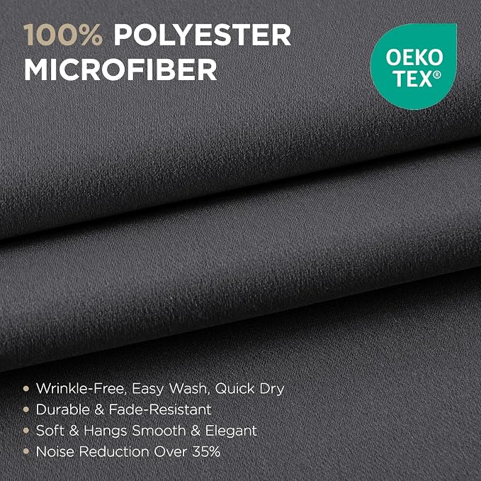 Joydeco Grey Blackout Curtains for Bedroom - Image 2