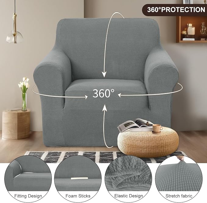 U-NICE HOME Stretch Recliner Chair Cover Armchair Slipcover, 1-Piece Chair cover - Image 3