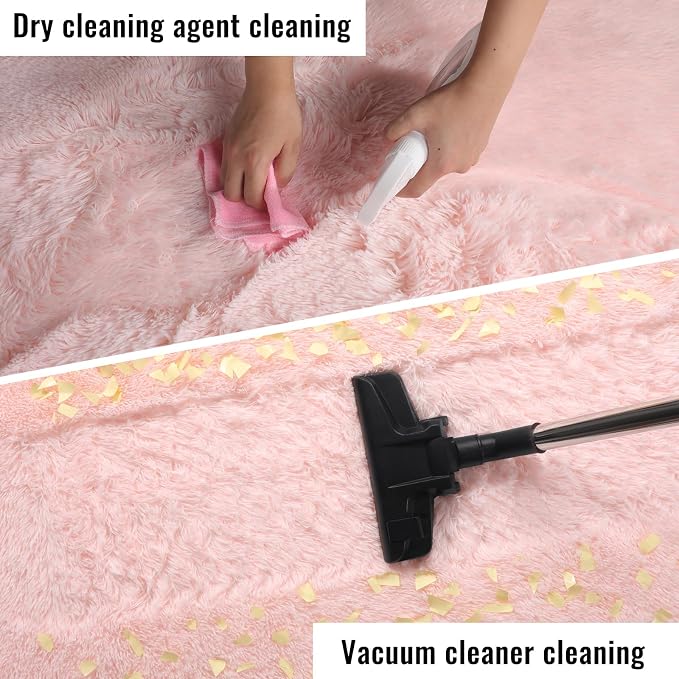 Soft Pink Fluffy Shag Pastel Area Rugs - Image 8