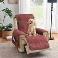 Large Quilted Recliner Chair Covers, Waterproof Red Chair Covers, Lazy Boy by Pamhaven
