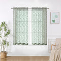 Furman Sheer Curtains 45 Inch Length 2 Panels Set, Elegant Geometric Jacquard by OWENIE