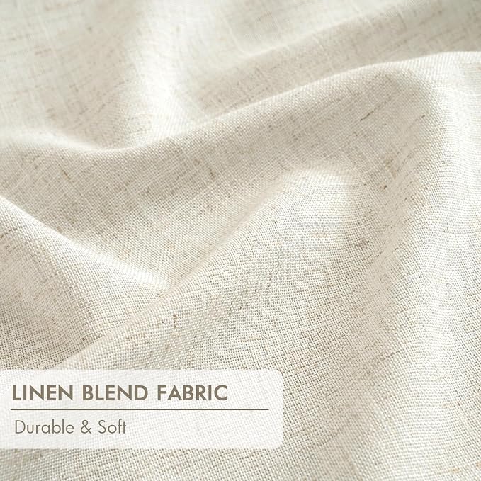 MIULEE Linen Pinch Pleated 100% Blackout Linen Curtains 40x108 Inches | Room - Image 6