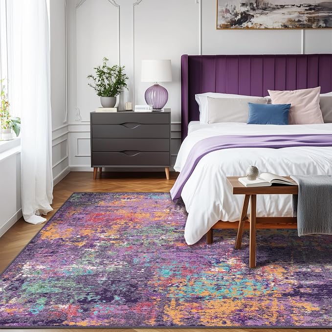 RELEANY Washable 5'x7' Abstract Area Rug - Image 3
