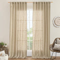 Natural Linen Curtains 108 Inch by LAMIT