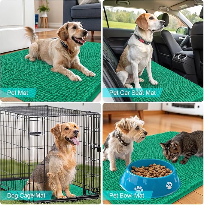 OLANLY Dog Door Mat for Muddy Paws 24x16, Super Absorbent Chenille Mud Mat | - Image 7