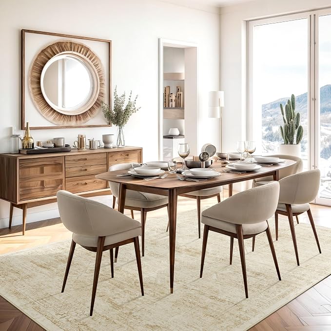 Soalmost Washable Area Rug 8x10 Large Soft Living Room Rugs Beige/Ivory | - Image 7