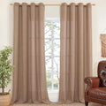 YoungsTex Mocha Brown Linen Curtains 95 Inch Length by YoungsTex