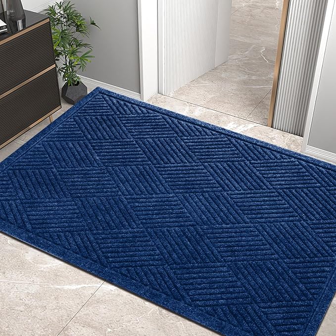 Sturdy Front Door Mat, Absorbent Muddy Dirt Resist Welcome Door Mats Outdoor by HIYARD