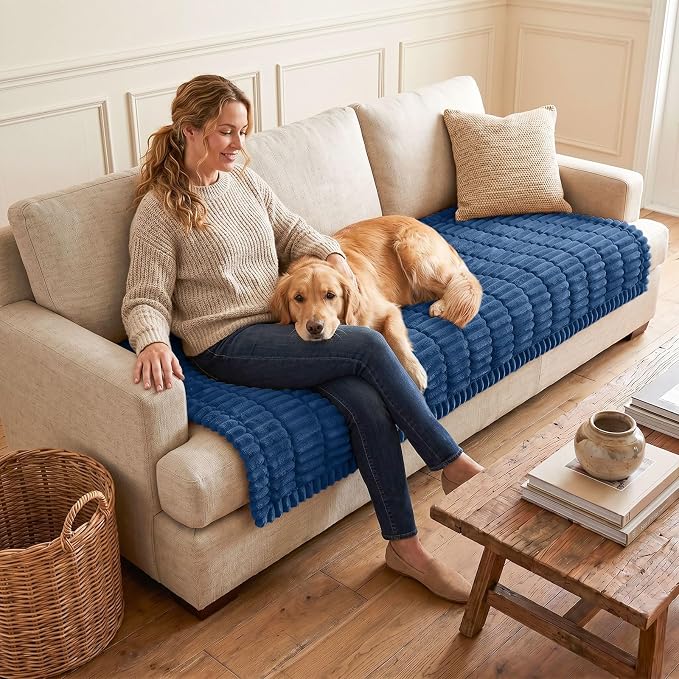 Couch Cover for Dogs, Washable Non Slip Plush Flannel Sofa Protector | Thick - Image 2