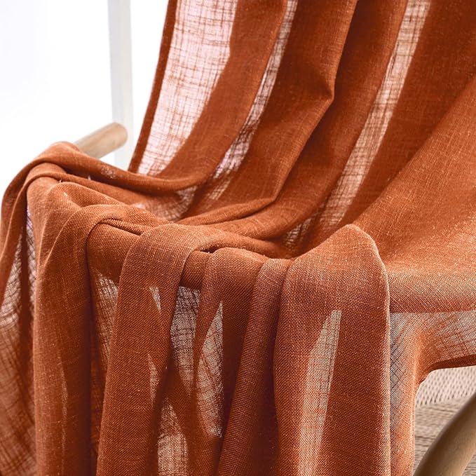 MIULEE Rust Fall Curtains 52x84 Inch 2 Panels - Image 4