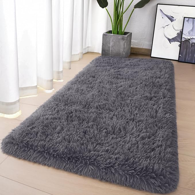 Chicrug Soft Runner Rugs for Bedroom Living Room Plush Fluffy Rug 2x4 | Shag - Image 2