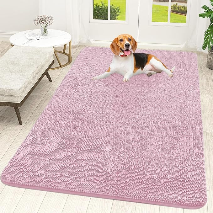 OLANLY Dog Door Mat for Muddy Paws 59x35, Super Absorbent Chenille Mud Mat | by OLANLY