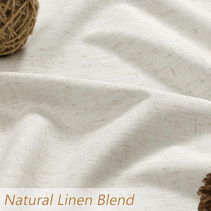 Extra Long 100% Blackout Linen Curtains - Image 3