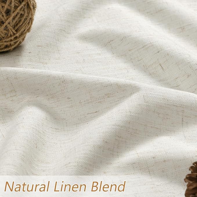 Extra Long 100% Blackout Linen Curtains - Image 3